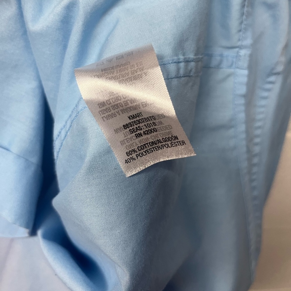 Basic Editions Light Blue Men's Dress Shirt - Picture 3 of 4